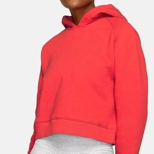 Outdoor Voices Nimbus Cropped Cotton Sweatshirt in Coral